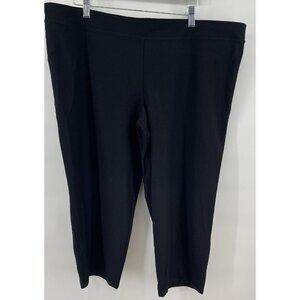 Eileen Fisher 2X Plus Ankle Capri Pants Women Black Stretch Pull On Business